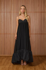 VESTIDO LONGO MAITÊ BALONÊ PRETO