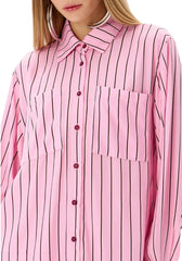 CAMISA OVERSIZED ESTAMPADA ROSA