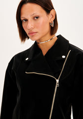 JAQUETA BIKER CURTA TOQUE AVELUDADO