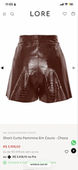 SHORT CURTO COURO CROCO