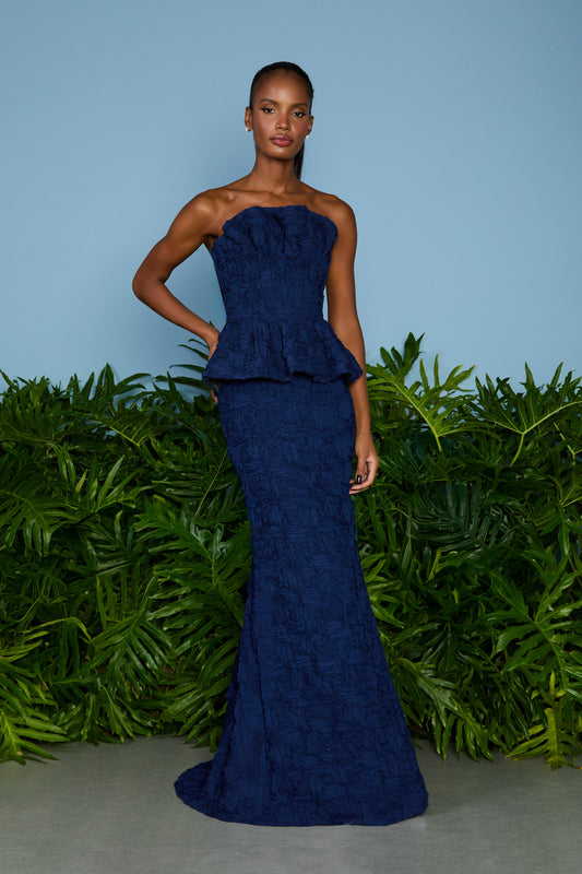 VESTIDO LONGO HANNA TOMARA QUE CAIA NAVY