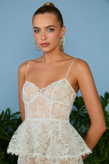 VESTIDO LONGO IVY PEPLUM OFF WHITE