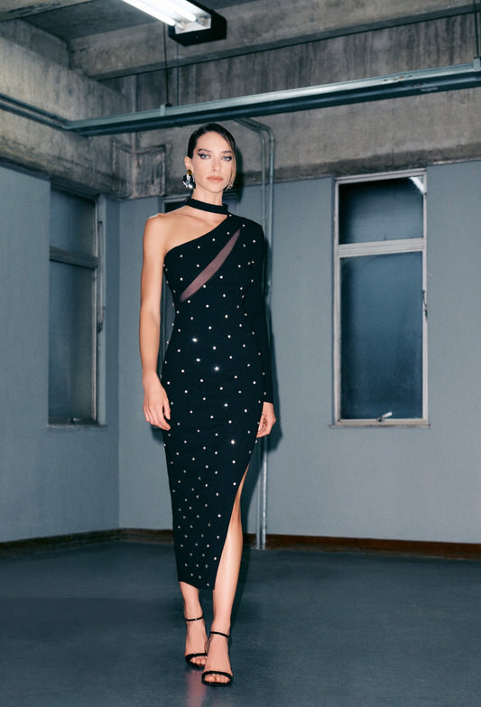 VESTIDO MARTINA BORDADO PRETO