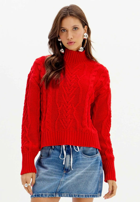 BLUSA TRICOT OVERSIZED VERMELHO