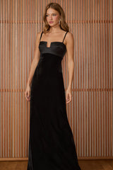 VESTIDO LONGO MAYRA PESPONTADO PRETO