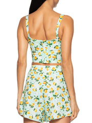 BLUSA CORSET DE ALÇAS ESTAMPA LIMÃO SICILIANO