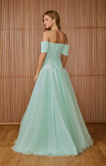 VESTIDO LONGO GABRIELA MANGA CURTA MINT