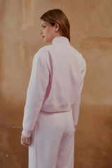 CASACO BOTÕES BOLSOS UTILITÁRIOS ROSA NEVOA