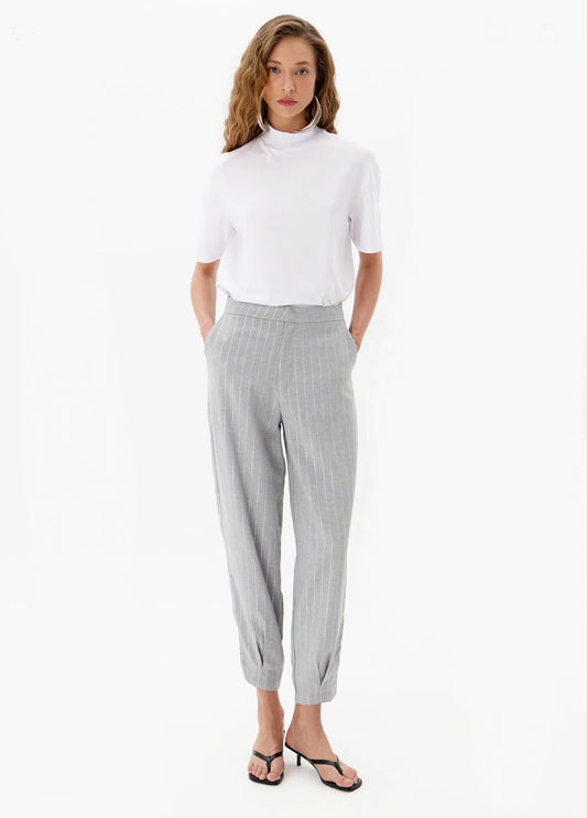 CALCA ALFAIATARIA BALLOON CINZA