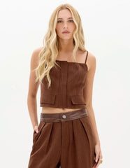 BLUSA DE ALÇA COM LAPELA