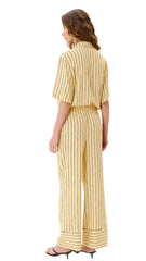 CALÇA WIDE LEG CÓS DE ELÁSTICO AMARELO