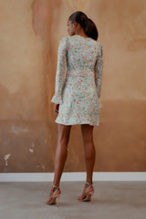 VESTIDO MANGA BABADO FLORAL PARADIS ESTAMPA FLORAL