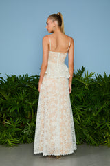 VESTIDO LONGO IVY PEPLUM OFF WHITE