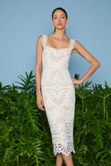 VESTIDO MIDI ISABELLE LAISE OFF WHITE
