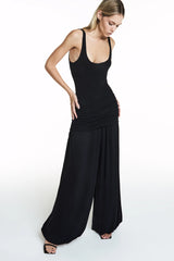 CALÇA ALADIM CÓS DOBRÁVEL MALHA PRETA