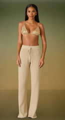 CALÇA CAMILE TRICOT DOURADO