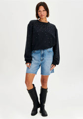 BERMUDA JEANS COMFORT SUPER HIGH BRILHO LAVAGEM MEDIA