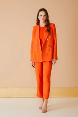 BLAZER BOTOES CREPE CORAL