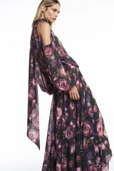 BLUSA OMBRO DE FORA GOLA ALTA COM FAIXA ASSIMÉTRICA PARA AMARRAR