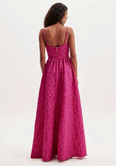 VESTIDO DE ALÇA LONGO ROSA