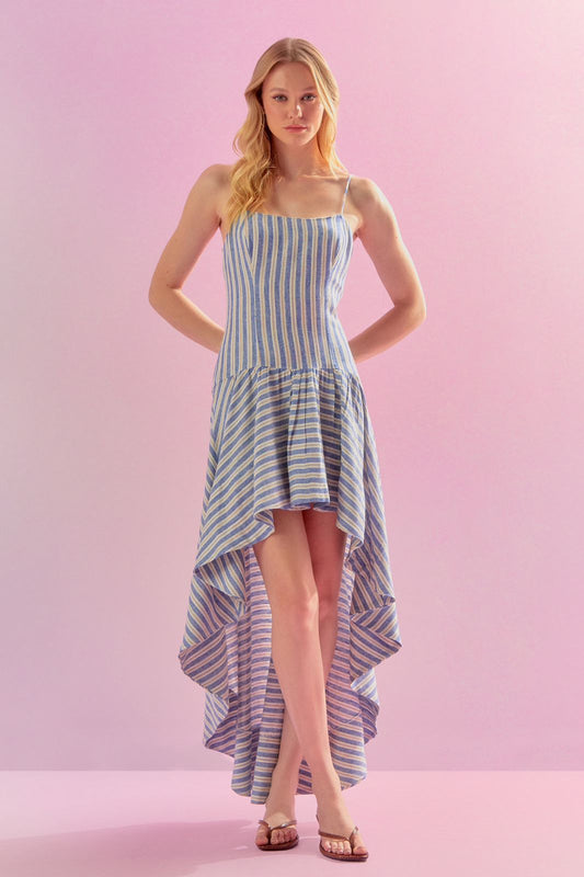 VESTIDO LISTRA DENIM MULLETS MARINO