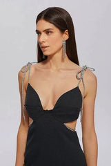 VESTIDO MAGGIE ROSA / PRETO / OFF WHITE