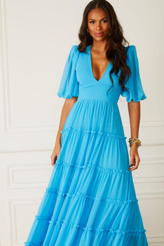 VESTIDO LONGO LEILA BLUE / AZUL