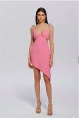 VESTIDO MAGGIE ROSA / PRETO / OFF WHITE