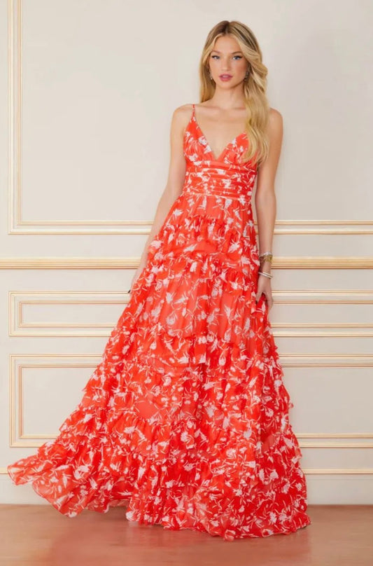 VESTIDO LONGO ANGELICA FLOR GUARANA