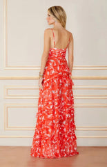 VESTIDO LONGO ANGELICA FLOR GUARANA