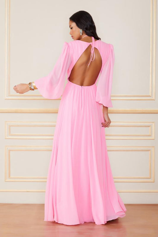 VESTIDO LONGO GABI FLAMINGO