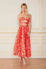 VESTIDO MIDI FLAVIA FLOR GUARANA