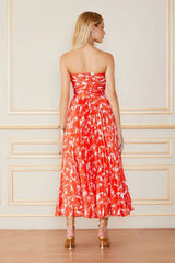 VESTIDO MIDI FLAVIA FLOR GUARANA