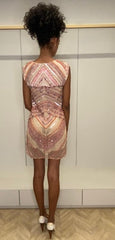 VESTIDO CURTO BORDADO TONS ROSE FETHIE