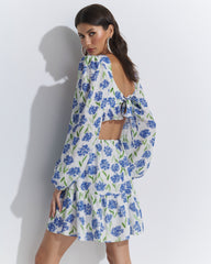 VESTIDO CURTO MANGA BUFANTE HORTÊNCIAS