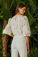 BLUSA MANGA LONGA FLORAL GOLD FLORAL GOLD