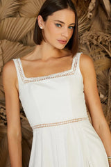 VESTIDO MIDI NESGAS DETALHE RENDA OFF WHITE