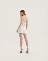 CONJUNTO CORSELET ALOGANDO SHORT SUMMER OFF WHITE