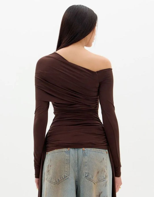 BLUSA MANGA LONGA ASSIMÉTRICA