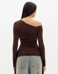 BLUSA MANGA LONGA ASSIMÉTRICA