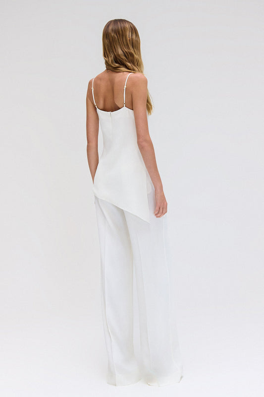 REGATA ASSIMÉTRICA CREPE PATOU OFF WHITE