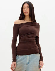 BLUSA MANGA LONGA ASSIMÉTRICA