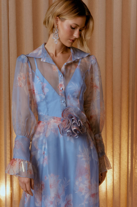 VESTIDO CHEMISE ESTAMPA FLORALIS