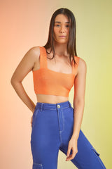 TOP TRICOT BANDAGEM PRETO / AZUL / LARANJA / ROXO