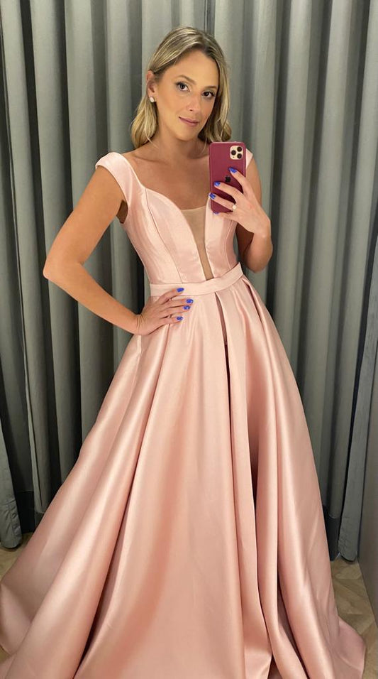 VESTIDO LONGO ZIBELINE ROSA PRINCESA