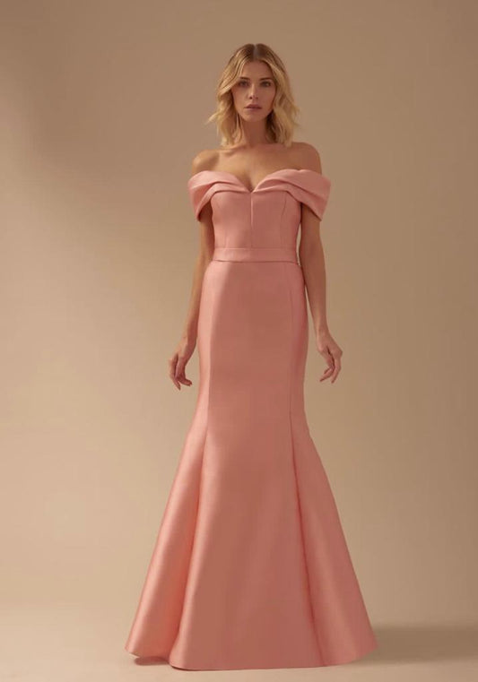 VESTIDO LONGO ZIBELINE OMBRO A OMBRO ROSE M. RODARTE