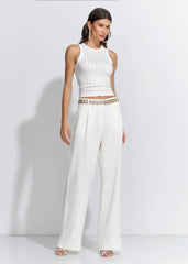 CALÇA CINTURA MÉDIA CREPE PATOU