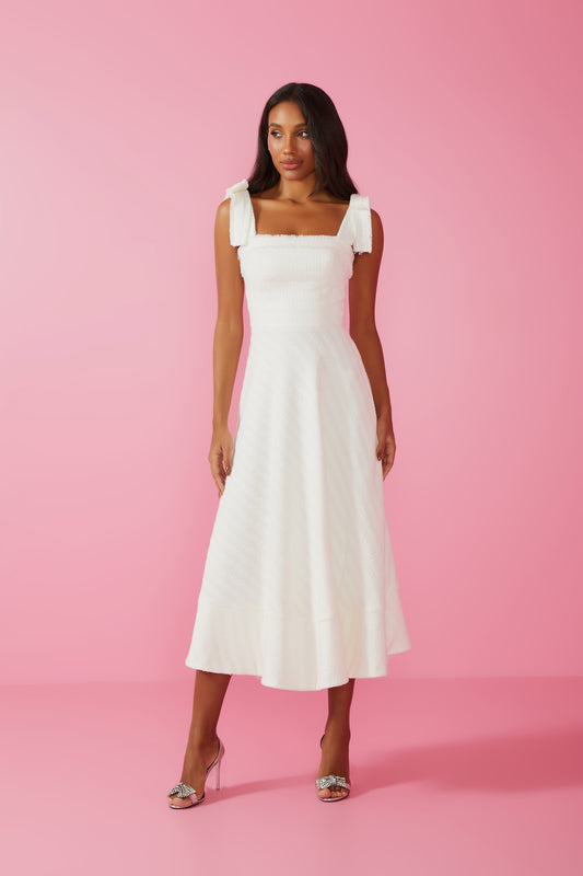 VESTIDO MIDI CAMILE OFF WHITE