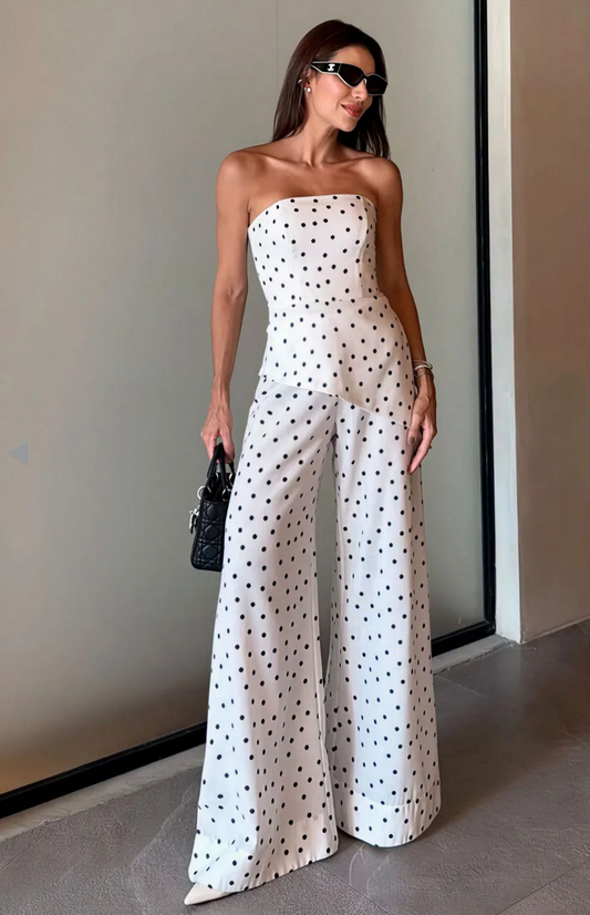 CONJUNTO TOP E CALÇA ESTAMPA POA MALABARES