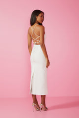 VESTIDO MIDI CRISTAL OFF WHITE